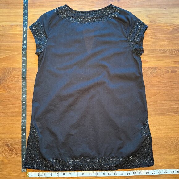 Calypso‎ St. Barth Black Tunic with Black and Silver Embroidery XS - Picture 9 of 9